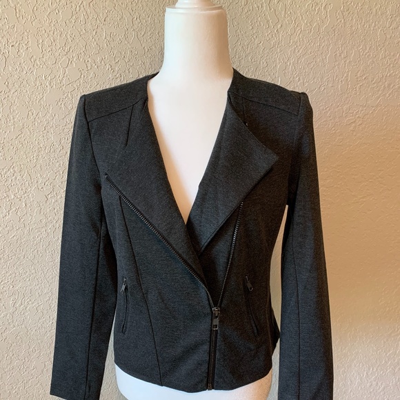 Catherine Malandrino Jackets & Blazers - Catherine Malandrino Charcoal Moto Jacket NWOT